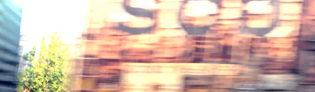 Freight cars rushing past