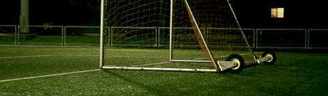 Cinematic beauty of sports field at night